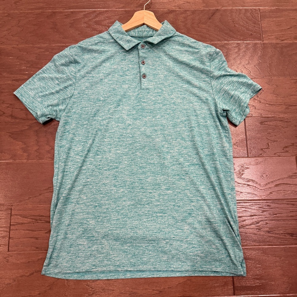 Marc Anthony Performance Stretch Polo – Heather Teal – Men’s Large